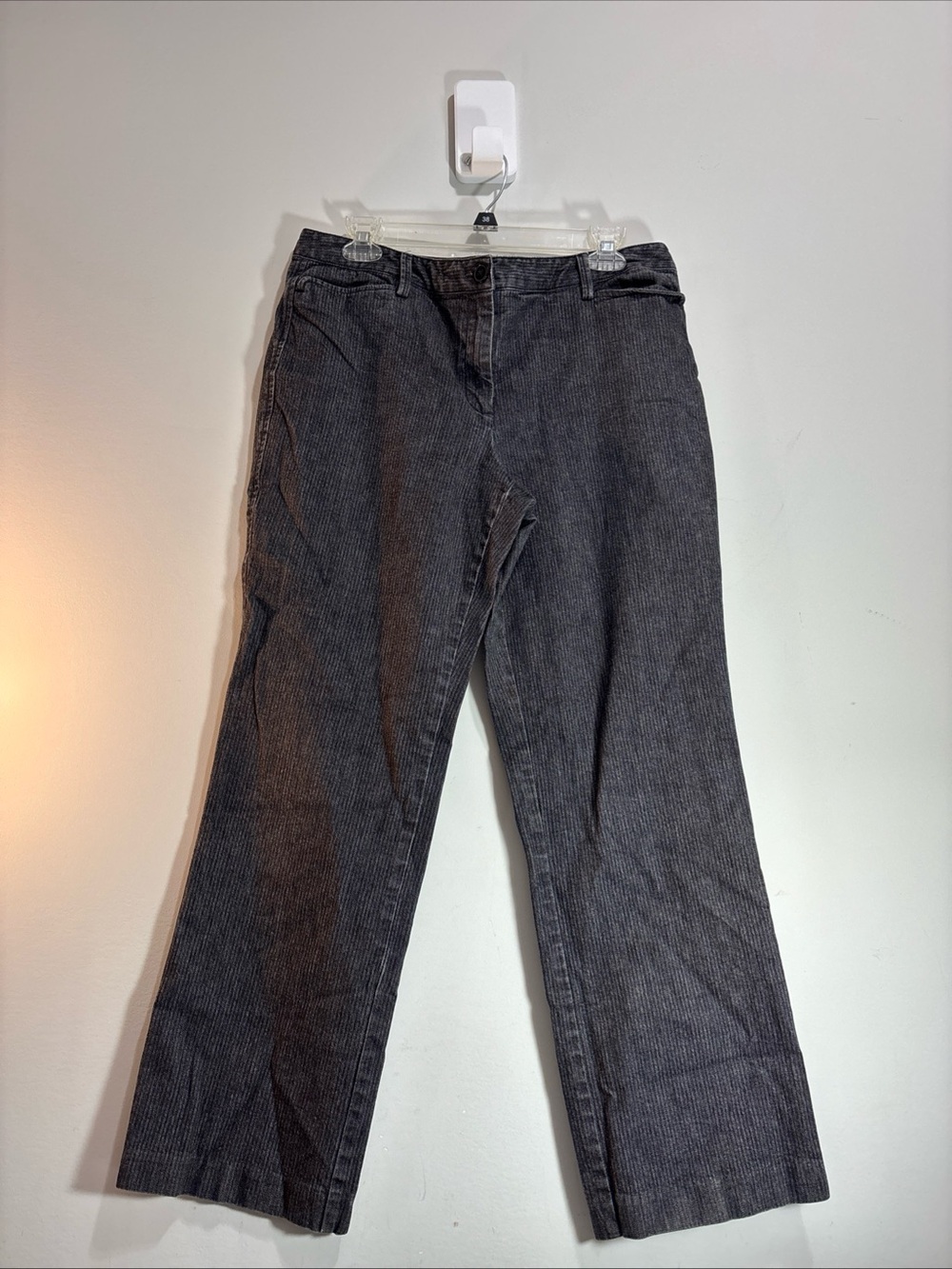 Talbots Petites Women’s Black Pinstripe Jeans - Classic Straight Leg. J-64